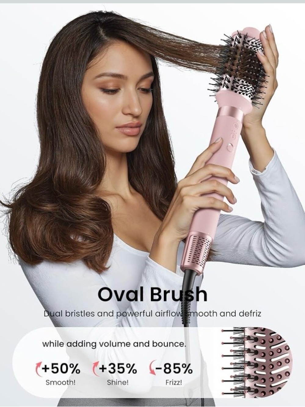 NEW 5-in-1 Hot Air Styler Auto Curlers Dryer Volumizing Brush Travel Bag Pink - Picture 4 of 6
